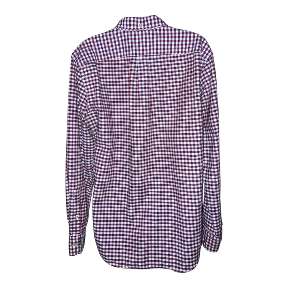 Banana Republic The Grant Fit Cotton Stretch Gingham Plaid Oxford Shirt  M EUC